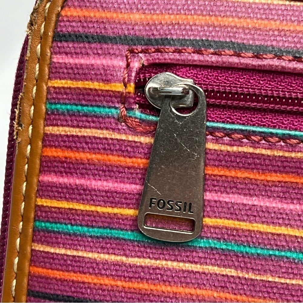 FOSSIL Multi Striped Zip Around Rectangle Clutch … - image 4